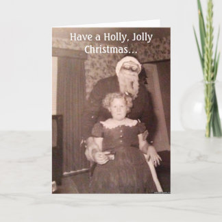 Holly Jolly jul Creepy Santa Card Tack Kort