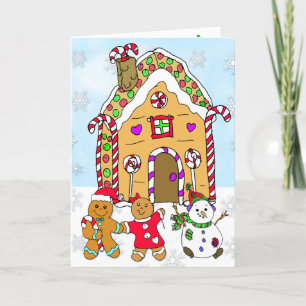 Holly Jolly jul Gingerbröd House Kort
