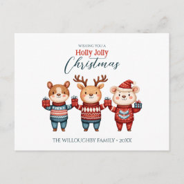 Holly Jolly jul Helg Vykort