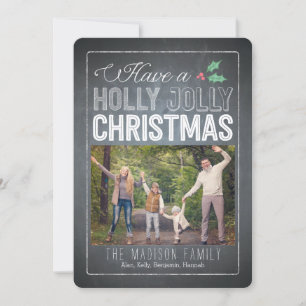 Holly Jolly Jul Helgdag Photo Cards Julkort