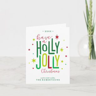 Holly Jolly jul Helgkort
