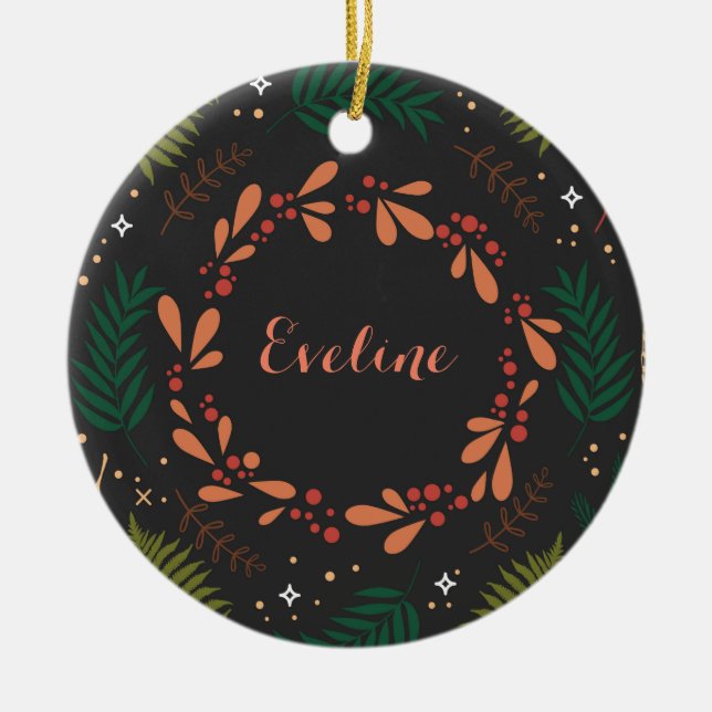 Holly Jolly jul Julgransprydnad Keramik (Framsidan)