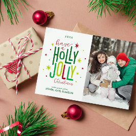 Holly Jolly jul Julkort