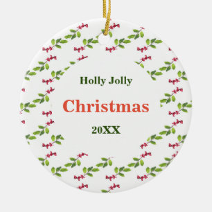 Holly Jolly jul med år Ornament