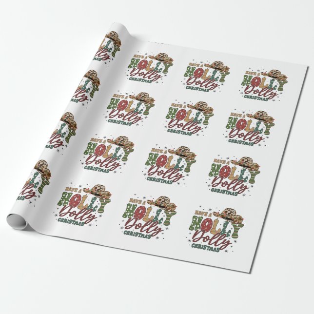 Holly Jolly jul Presentpapper (Utrullad)