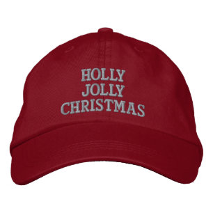 Holly Jolly Jul Quote Typography Roligt Festive Broderad Keps