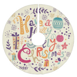 Holly Jolly jul Retro Wandan Julgransmatta Borstad Polyester