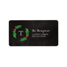 Holly Jolly jul Rustic Chalkboard Monogram