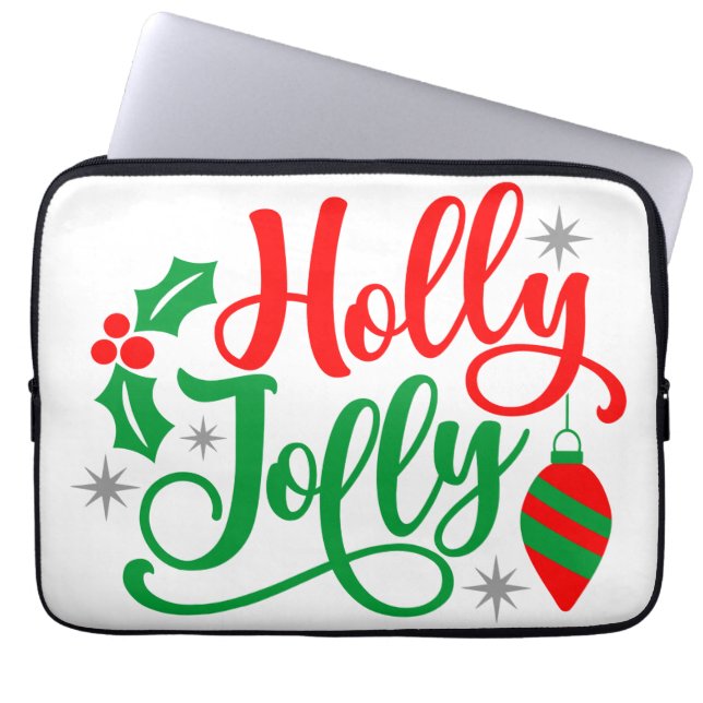 Holly Jolly jul Sång Laptop Fodral (Framsidan)