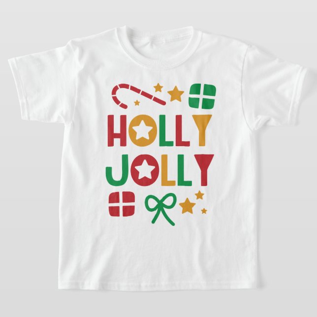 Holly Jolly jul T Shirt (Laydown)