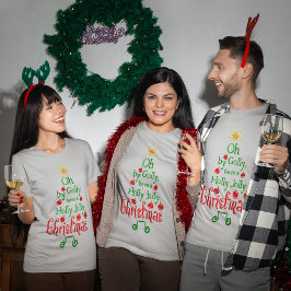 Holly Jolly jul Typography Classic Sång T Shirt