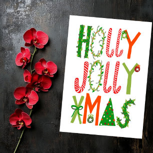HOLLY JOLLY JULAFTON Helgdagars jul - platt kort