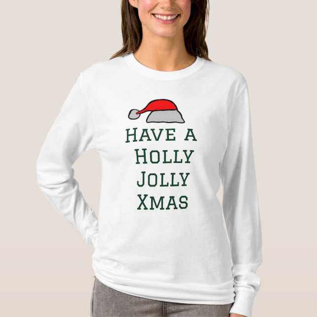 Holly Jolly Julafton T Shirt (Framsida)