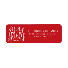 Holly Jolly Julens Helgdagar Returadress Etikett