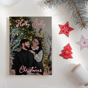 Holly Jolly-julfamiljen Porträtt och Brev Julkort
