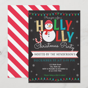 Holly Jolly Julfest-inbjudan Helgdag Inbjudningar
