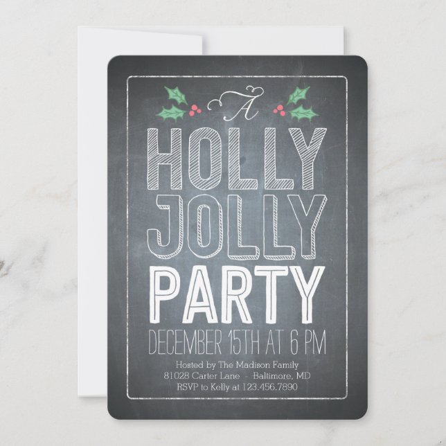 Holly Jolly Julfest-inbjudan Inbjudningar (Framsida)