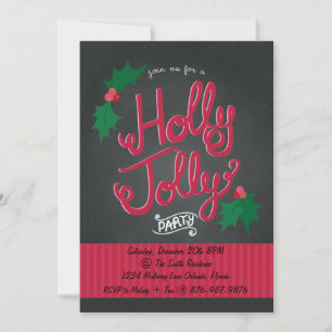 Holly Jolly julfest Inbjudningar