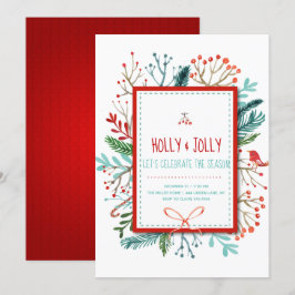 Holly Jolly-Julfesten Jul Inbjudningar