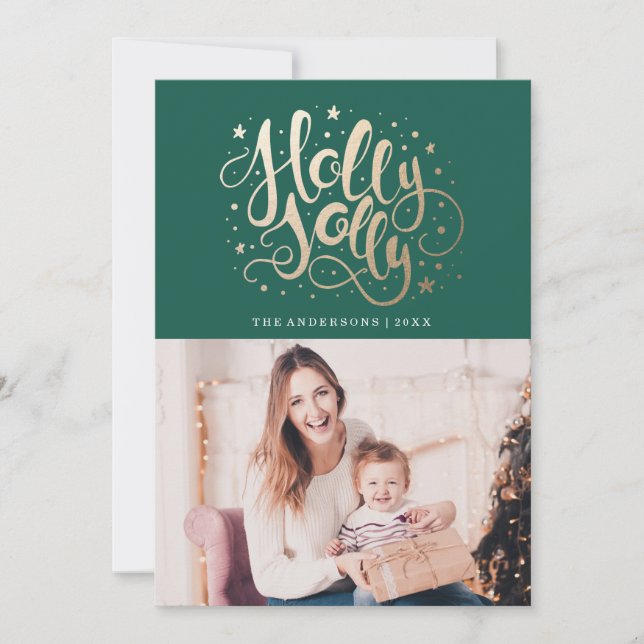 Holly Jolly | Julfotokort Julkort (Framsida)