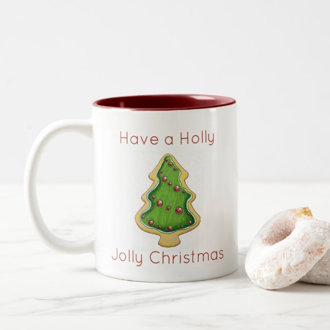 Holly Jolly Julgran cookie mugg (Med munk)