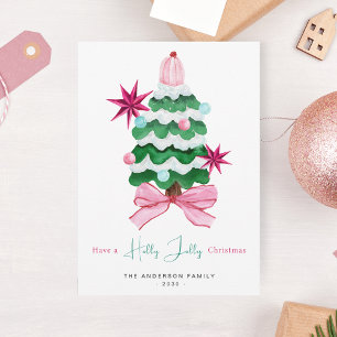 Holly Jolly Julgran Helgdag Card Julkort