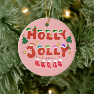 Holly Jolly Julgransprydnad Keramik