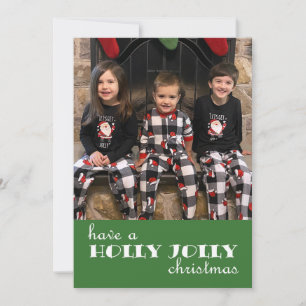 Holly Jolly-julhälsningskort Julkort