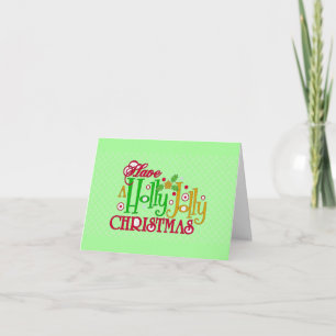 Holly Jolly-julhälsningskort Kort