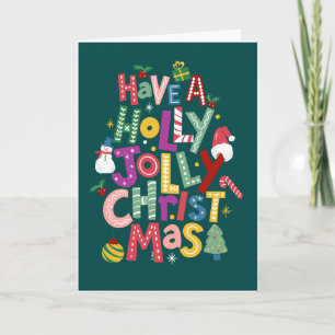 Holly Jolly julkort Kort