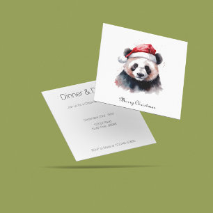 Holly Jolly Julpanda, anpassningsbar Inbjudningar