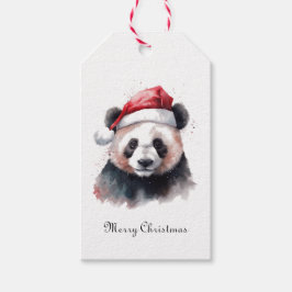 Holly Jolly Julpanda, anpassningsbar Presentetikett