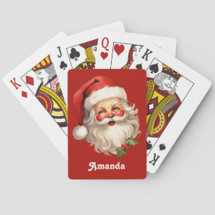 Holly Jolly Jultomten Retro jul Casinokort