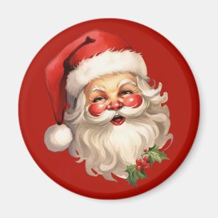 Holly Jolly Jultomten Retro jul Magnet