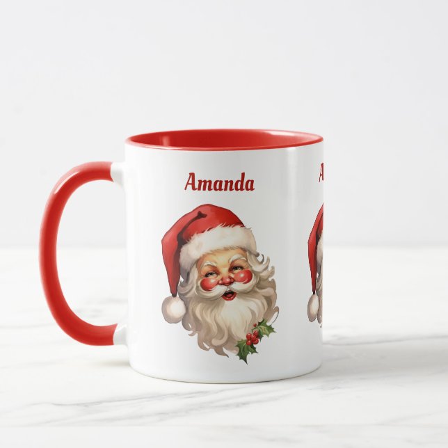 Holly Jolly Jultomten Retro jul Mugg (Vänster)