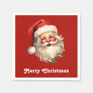 Holly Jolly Jultomten Retro jul Pappersservett