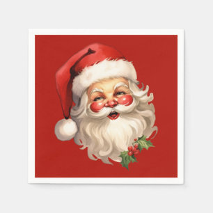 Holly Jolly Jultomten Retro jul Pappersservett