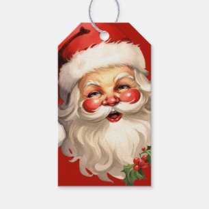 Holly Jolly Jultomten Retro jul Presentetikett
