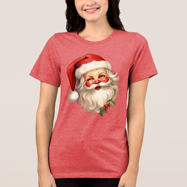 Holly Jolly Jultomten Retro jul T Shirt (Framsida)