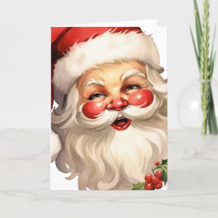 Holly Jolly Jultomten Retro Stil jul Helgkort