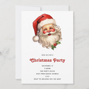 Holly Jolly Jultomten Retro Stil jul Inbjudningar