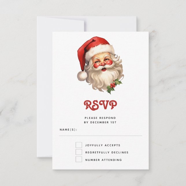 Holly Jolly Jultomten Retro Stil jul OSA Kort (Framsida)