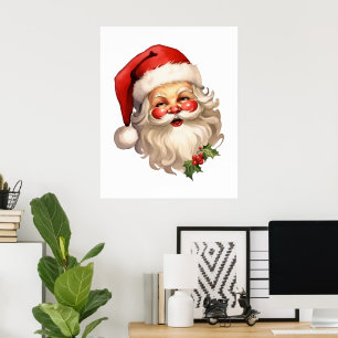 Holly Jolly Jultomten Retro Stil jul Poster