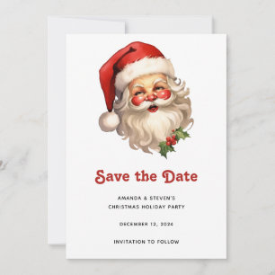 Holly Jolly Jultomten Retro Stil jul Spara Datumet