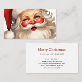 Holly Jolly Jultomten Retro Stil jul Visitkort