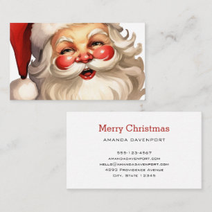 Holly Jolly Jultomten Retro Stil jul Visitkort