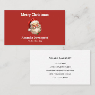 Holly Jolly Jultomten Retro Stil jul Visitkort