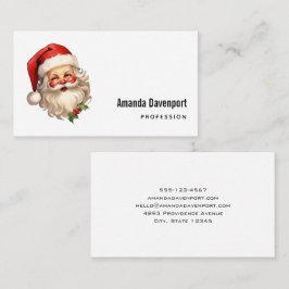 Holly Jolly Jultomten Retro Stil jul Visitkort