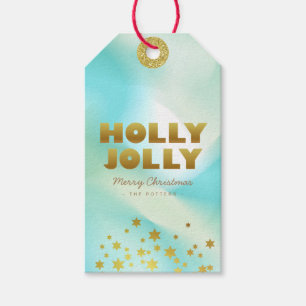 Holly Jolly Klistra in Grönt övertoning & Guld Presentetikett