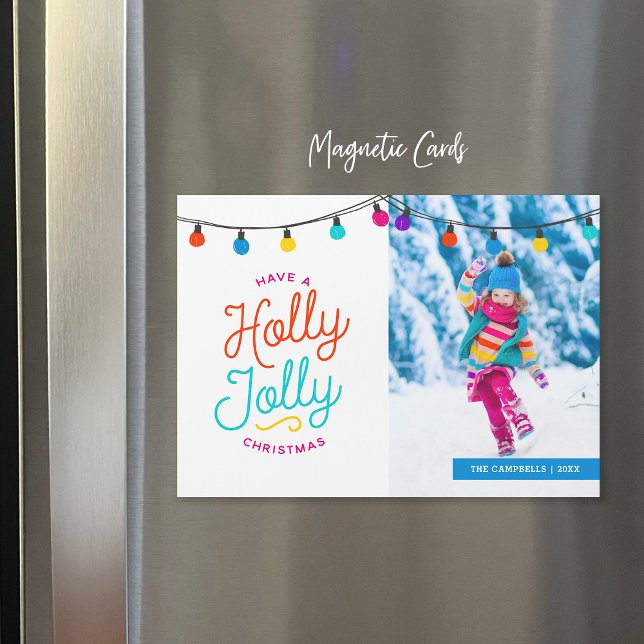 Holly Jolly | Magnetfotokort för Helgdag (Skapare uppladdad)
